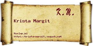 Krista Margit névjegykártya